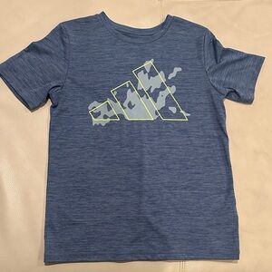 Adidas Kids Blue Tee with Camo Logo